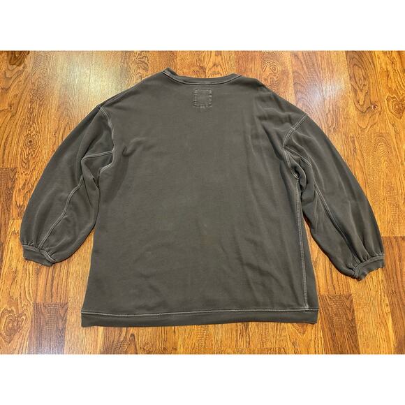 Aerie Women's Oversized Distressed Look Pullover Sweatshirt Gray Size Large - Picture 2 of 10
